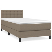 Produktbild för Ramsäng med madrass taupe 80x200 cm tyg