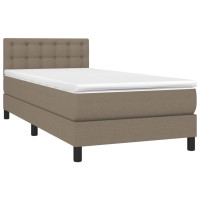 Produktbild för Ramsäng med madrass taupe 80x200 cm tyg
