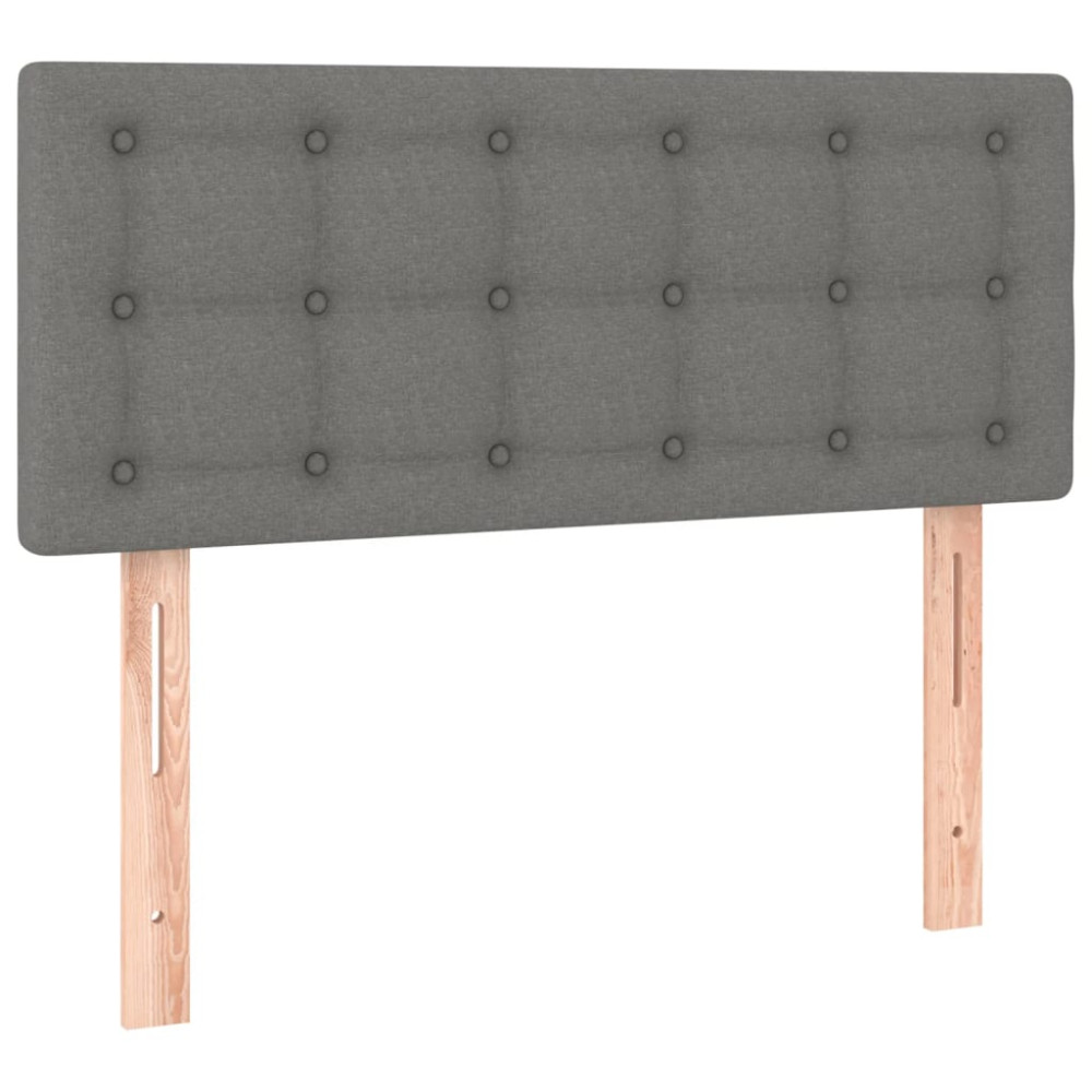 Produktbild för Ramsäng med madrass mörkgrå 90x190 cm tyg
