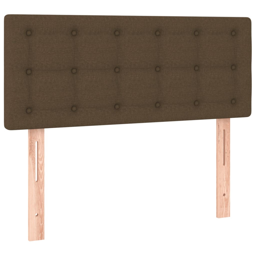 Produktbild för Ramsäng med madrass mörkbrun 90x190 cm tyg