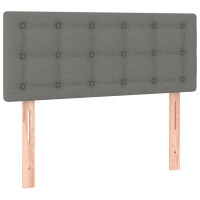 Produktbild för Ramsäng med madrass mörkgrå 90x200 cm tyg