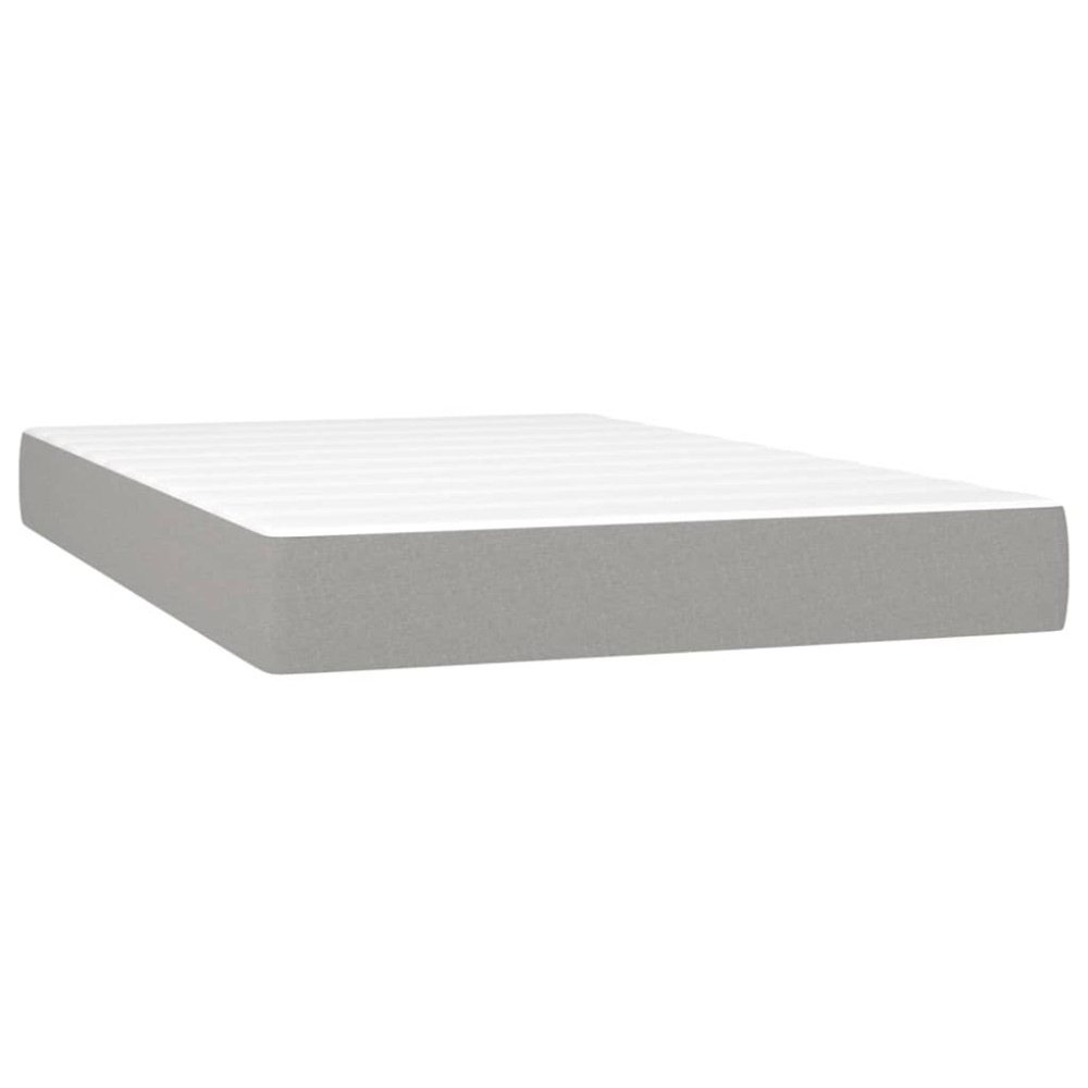 Produktbild för Ramsäng med madrass ljusgrå 120x200 cm tyg