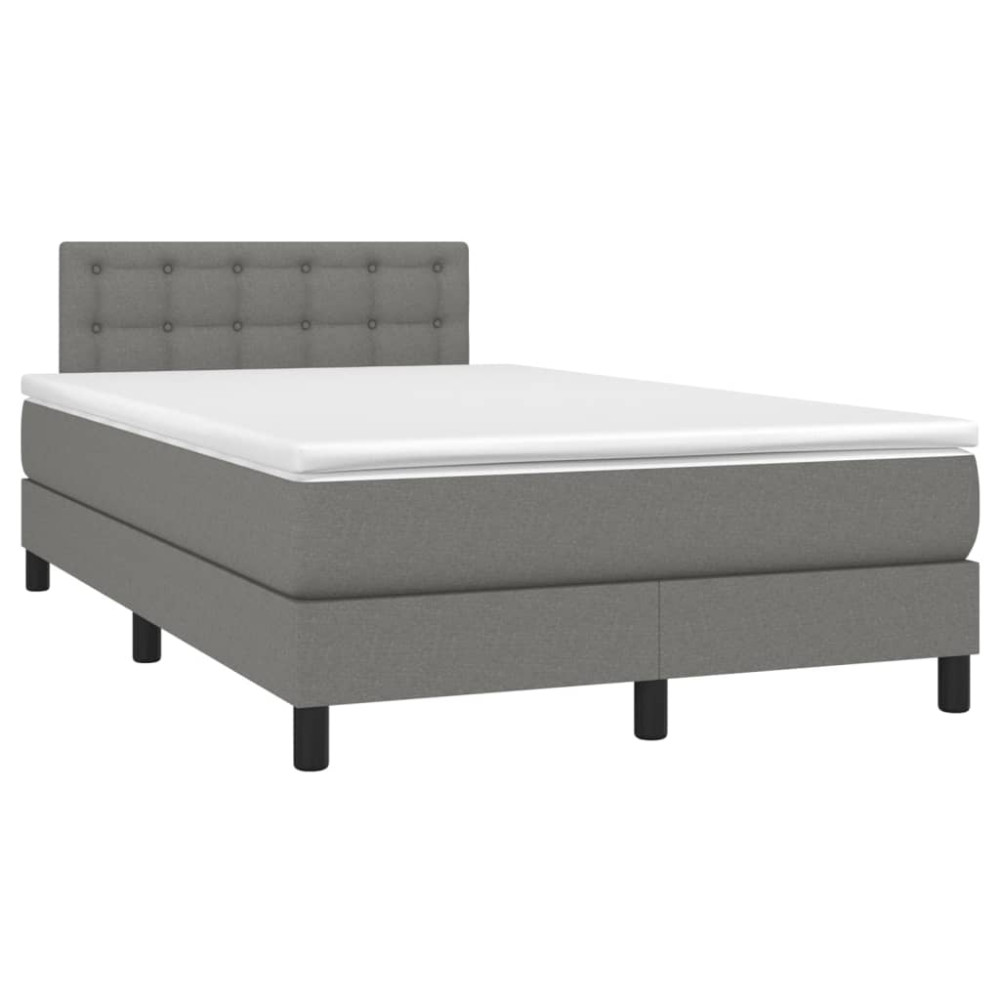 Produktbild för Ramsäng med madrass mörkgrå 120x200 cm tyg