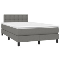 Produktbild för Ramsäng med madrass mörkgrå 120x200 cm tyg
