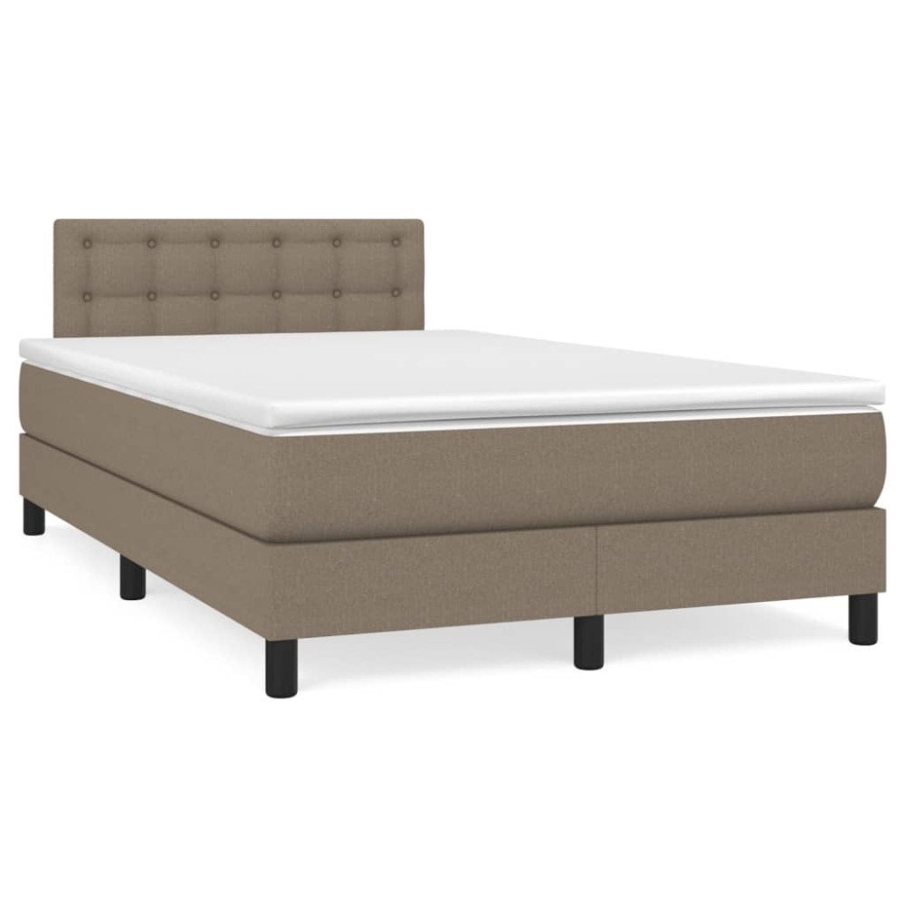 Produktbild för Ramsäng med madrass taupe 120x200 cm tyg