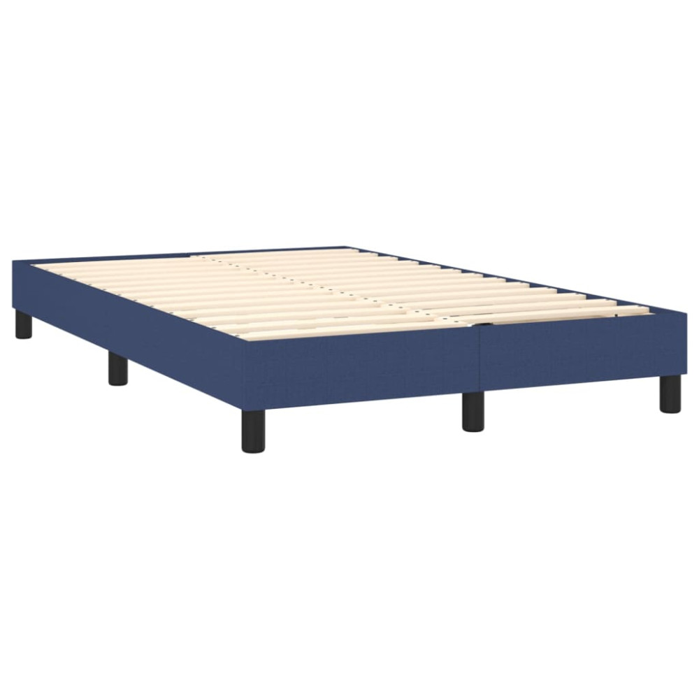 Produktbild för Ramsäng med madrass blå 120x200 cm tyg