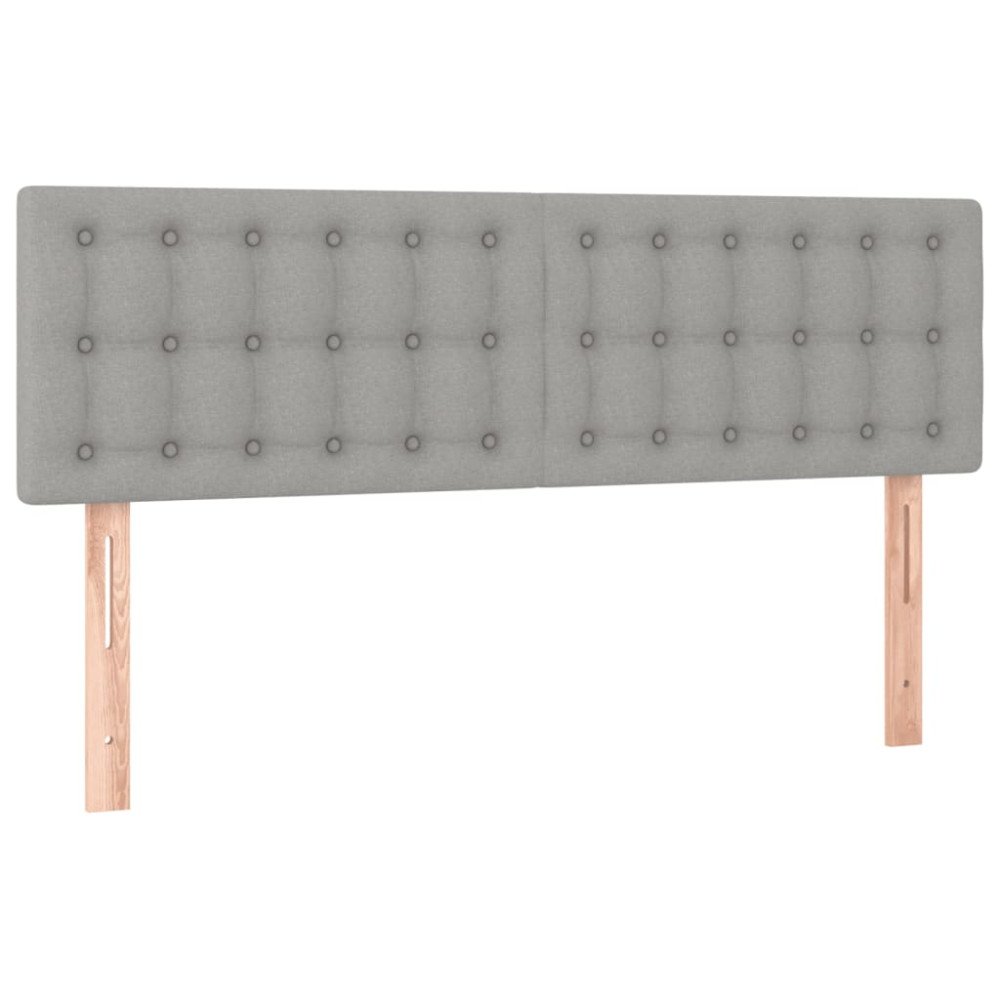 Produktbild för Ramsäng med madrass ljusgrå 140x190 cm tyg
