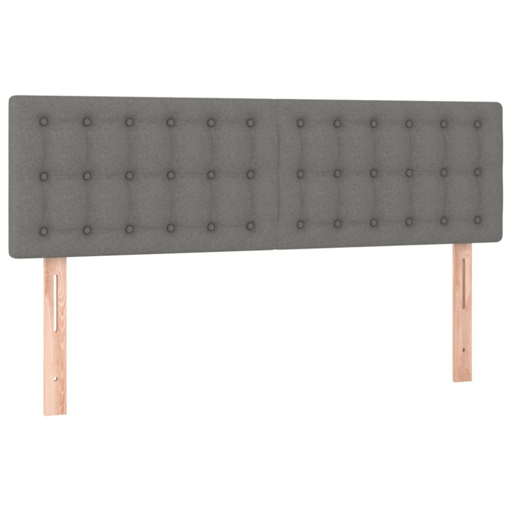 Produktbild för Ramsäng med madrass mörkgrå 140x190 cm tyg