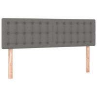 Produktbild för Ramsäng med madrass mörkgrå 140x190 cm tyg