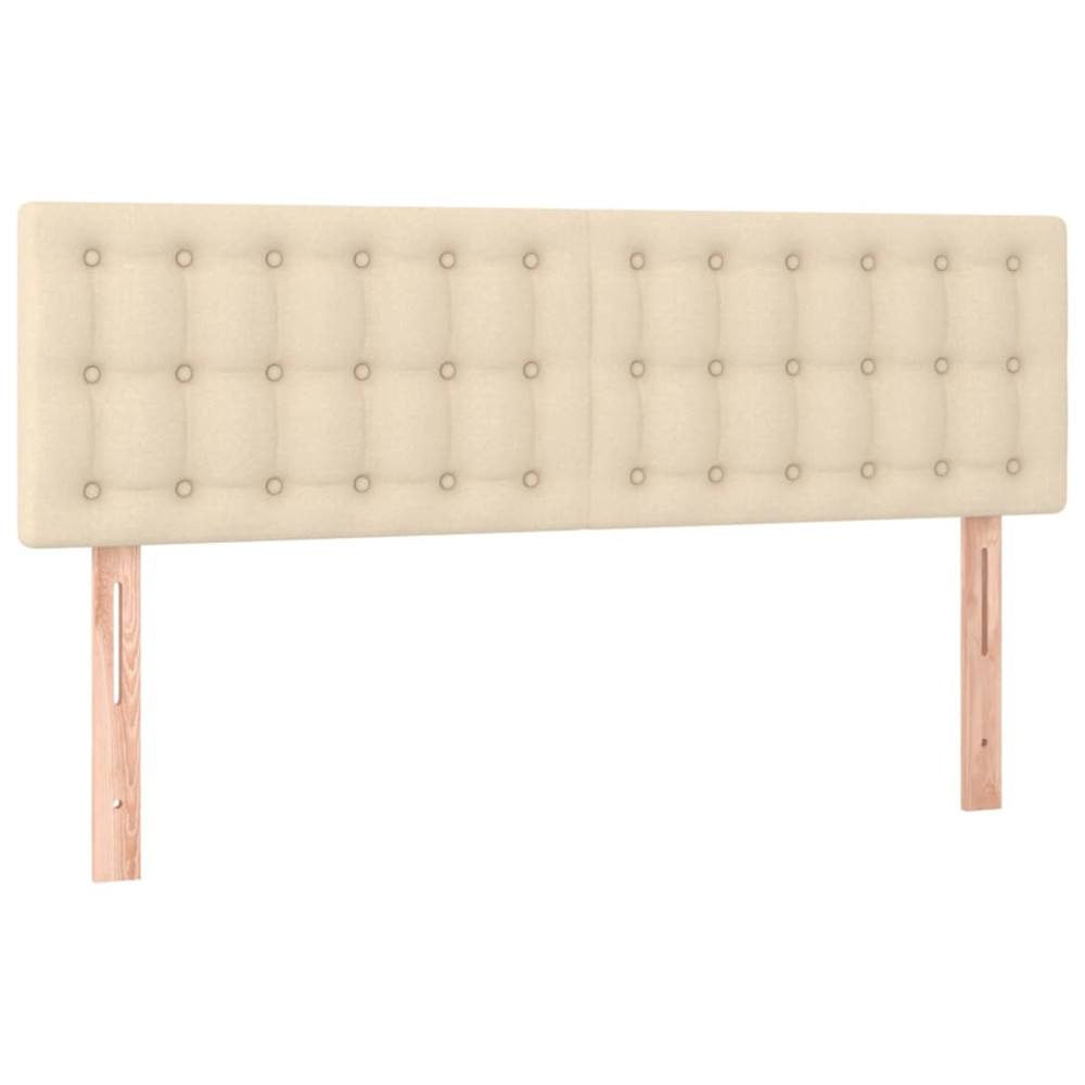 Produktbild för Ramsäng med madrass gräddvit 140x190 cm tyg