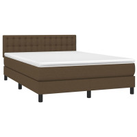 Produktbild för Ramsäng med madrass mörkbrun 140x200 cm tyg