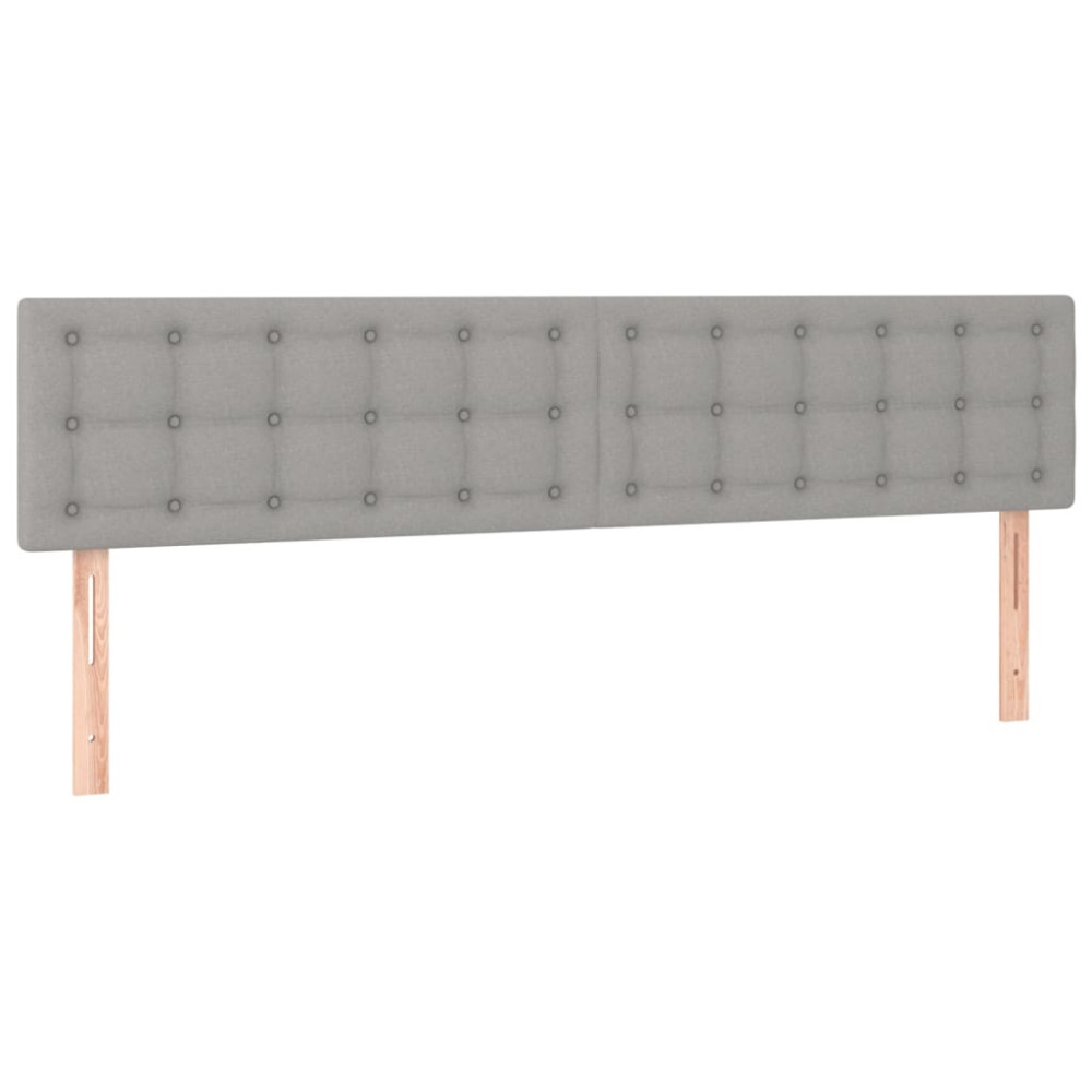 Produktbild för Ramsäng med madrass ljusgrå 160x200 cm tyg