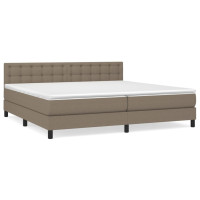 Produktbild för Ramsäng med madrass taupe 200x200 cm tyg