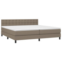 Produktbild för Ramsäng med madrass taupe 200x200 cm tyg