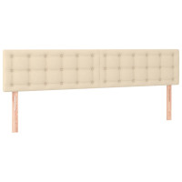 Produktbild för Ramsäng med madrass gräddvit 200x200 cm tyg