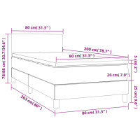 Produktbild för Ramsäng med madrass svart 80x200 cm tyg