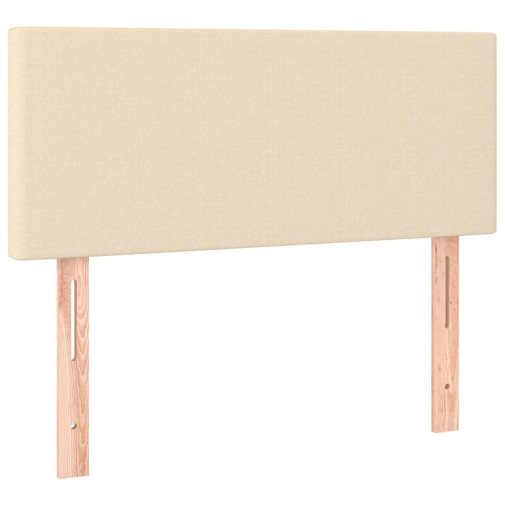 Produktbild för Ramsäng med madrass gräddvit 80x200 cm tyg