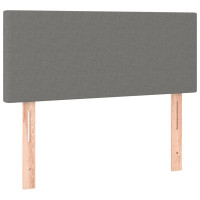 Produktbild för Ramsäng med madrass mörkgrå 90x190 cm tyg