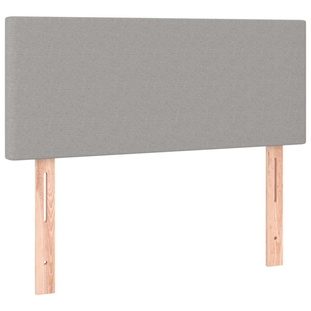 Produktbild för Ramsäng med madrass ljusgrå 90x200 cm tyg