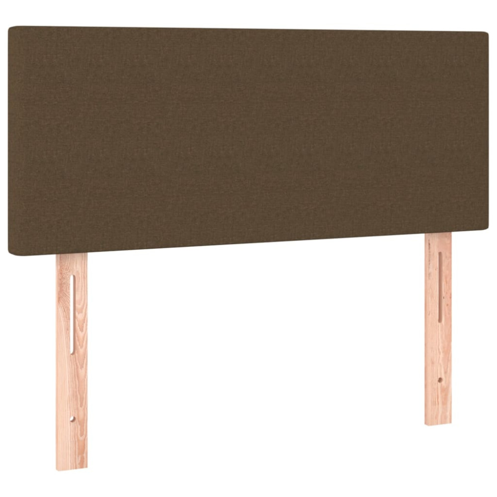 Produktbild för Ramsäng med madrass mörkbrun 90x200 cm tyg