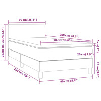 Produktbild för Ramsäng med madrass mörkbrun 90x200 cm tyg