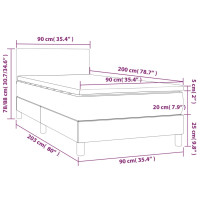 Produktbild för Ramsäng med madrass gräddvit 90x200 cm tyg