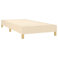 Produktbild för Ramsäng med madrass gräddvit 100x200 cm tyg