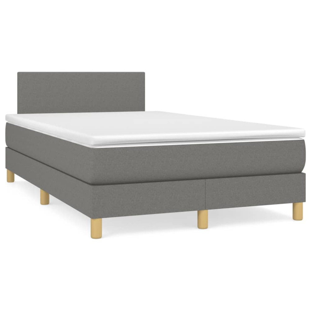 Produktbild för Ramsäng med madrass mörkgrå 120x200 cm tyg