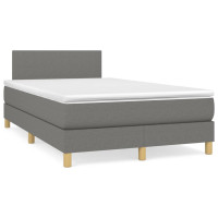 Produktbild för Ramsäng med madrass mörkgrå 120x200 cm tyg