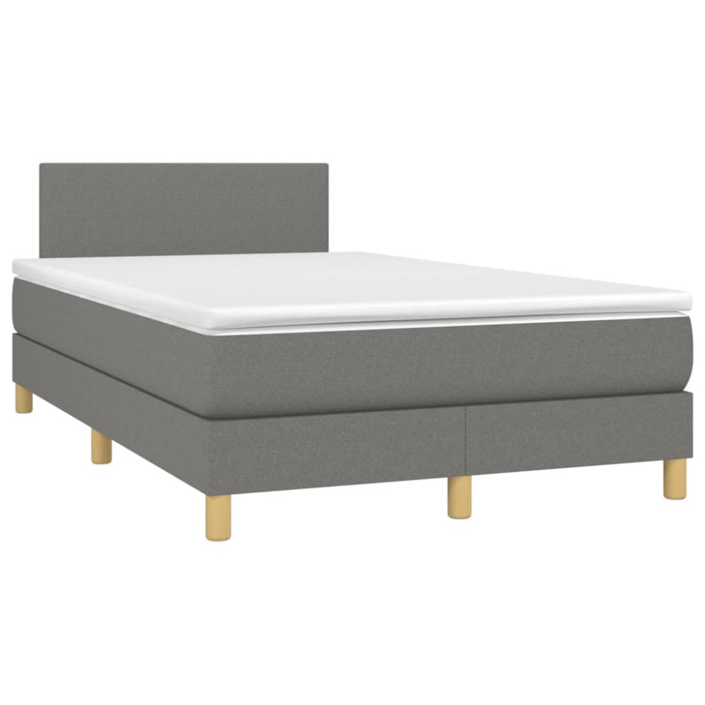 Produktbild för Ramsäng med madrass mörkgrå 120x200 cm tyg