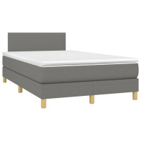 Produktbild för Ramsäng med madrass mörkgrå 120x200 cm tyg
