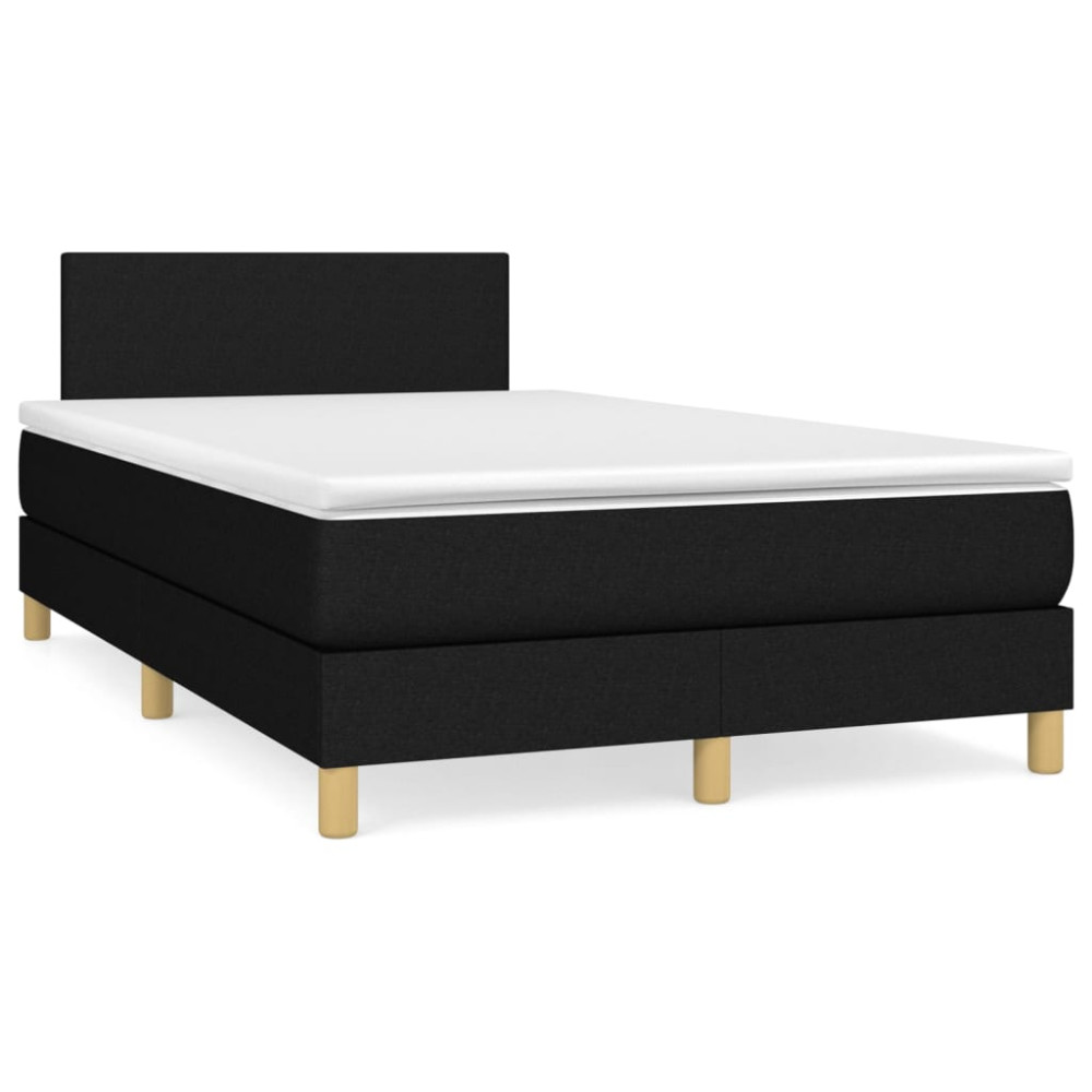 Produktbild för Ramsäng med madrass svart 120x200 cm tyg