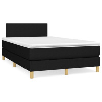 Produktbild för Ramsäng med madrass svart 120x200 cm tyg