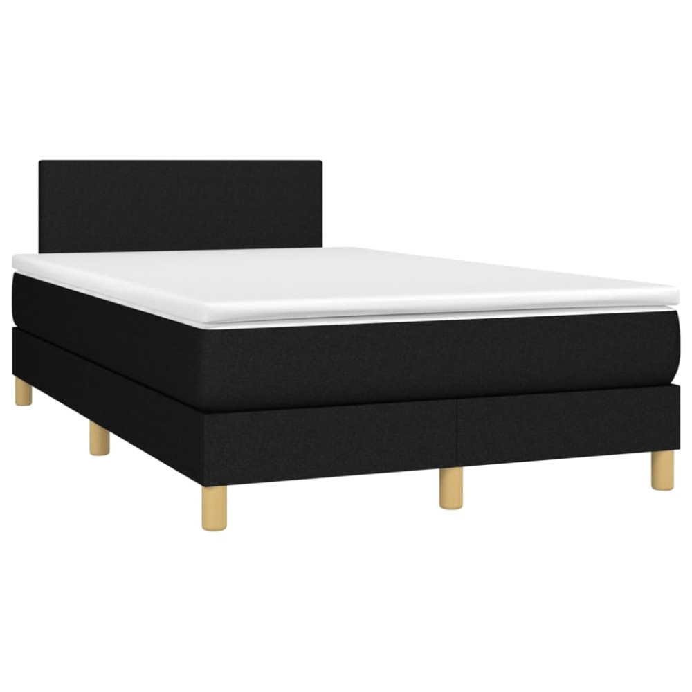 Produktbild för Ramsäng med madrass svart 120x200 cm tyg