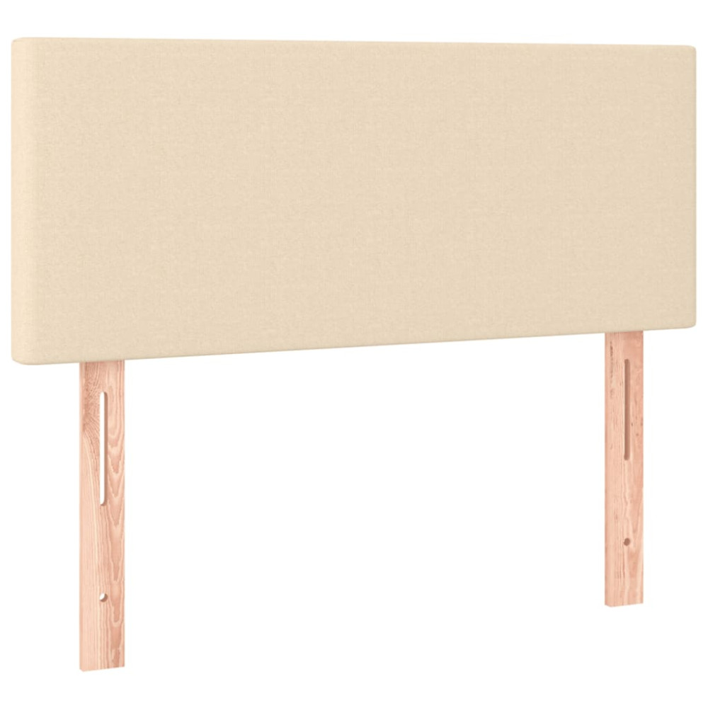 Produktbild för Ramsäng med madrass gräddvit 120x200 cm tyg