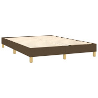 Produktbild för Ramsäng med madrass mörkbrun 140x190 cm tyg