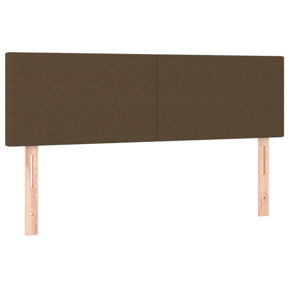 Produktbild för Ramsäng med madrass mörkbrun 140x190 cm tyg