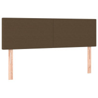 Produktbild för Ramsäng med madrass mörkbrun 140x190 cm tyg