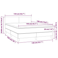Produktbild för Ramsäng med madrass mörkbrun 140x190 cm tyg