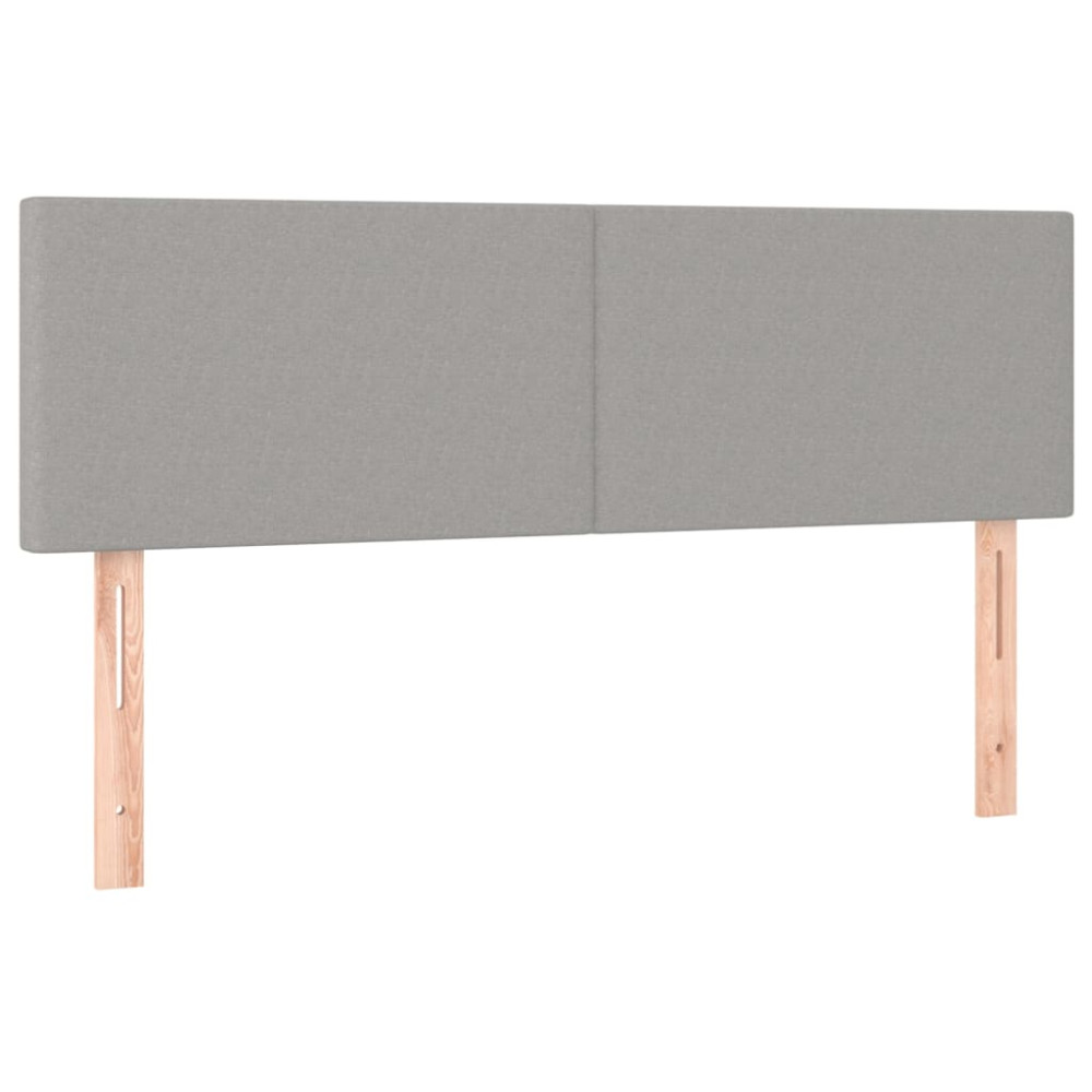 Produktbild för Ramsäng med madrass ljusgrå 140x200 cm tyg
