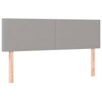 Produktbild för Ramsäng med madrass ljusgrå 140x200 cm tyg