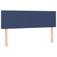 Produktbild för Ramsäng med madrass blå 140x200 cm tyg