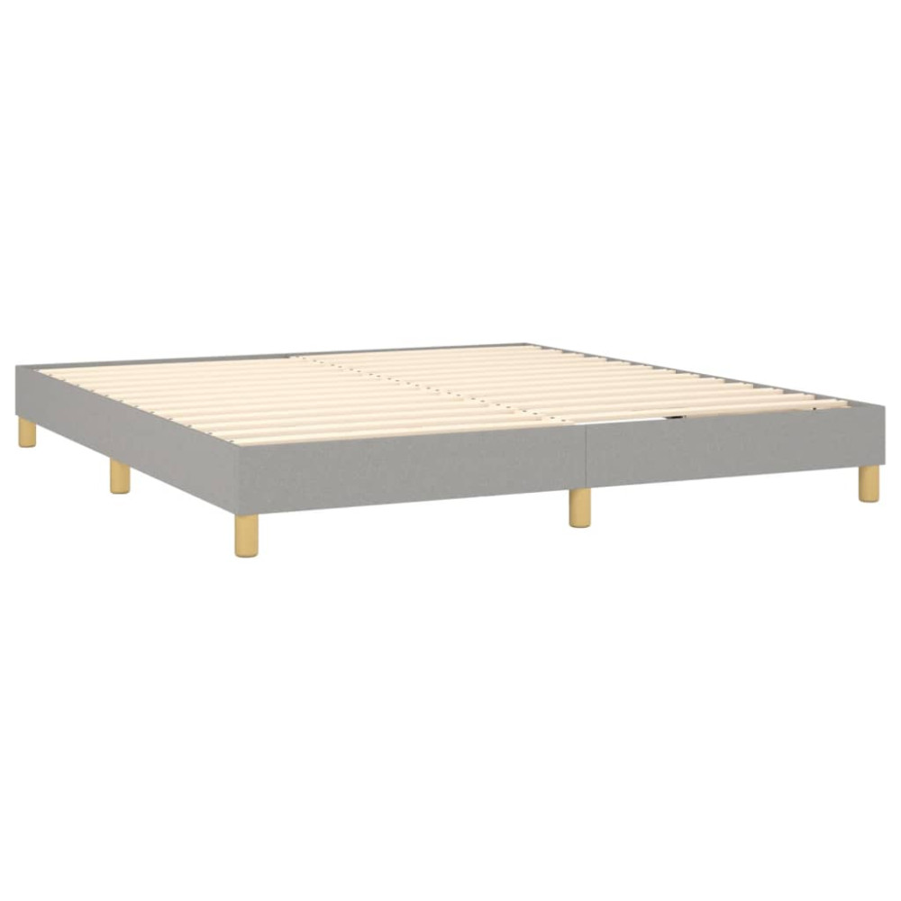 Produktbild för Ramsäng med madrass ljusgrå 180x200 cm tyg