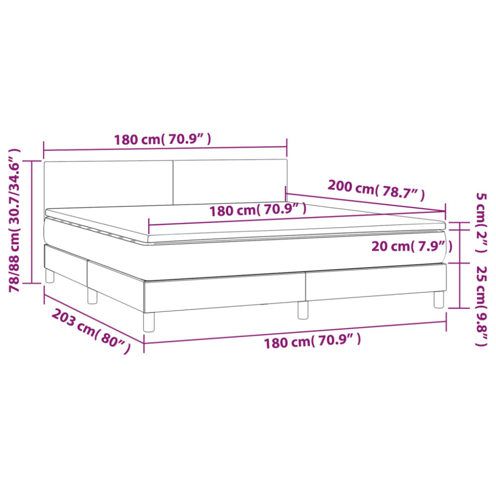 Produktbild för Ramsäng med madrass blå 180x200 cm tyg