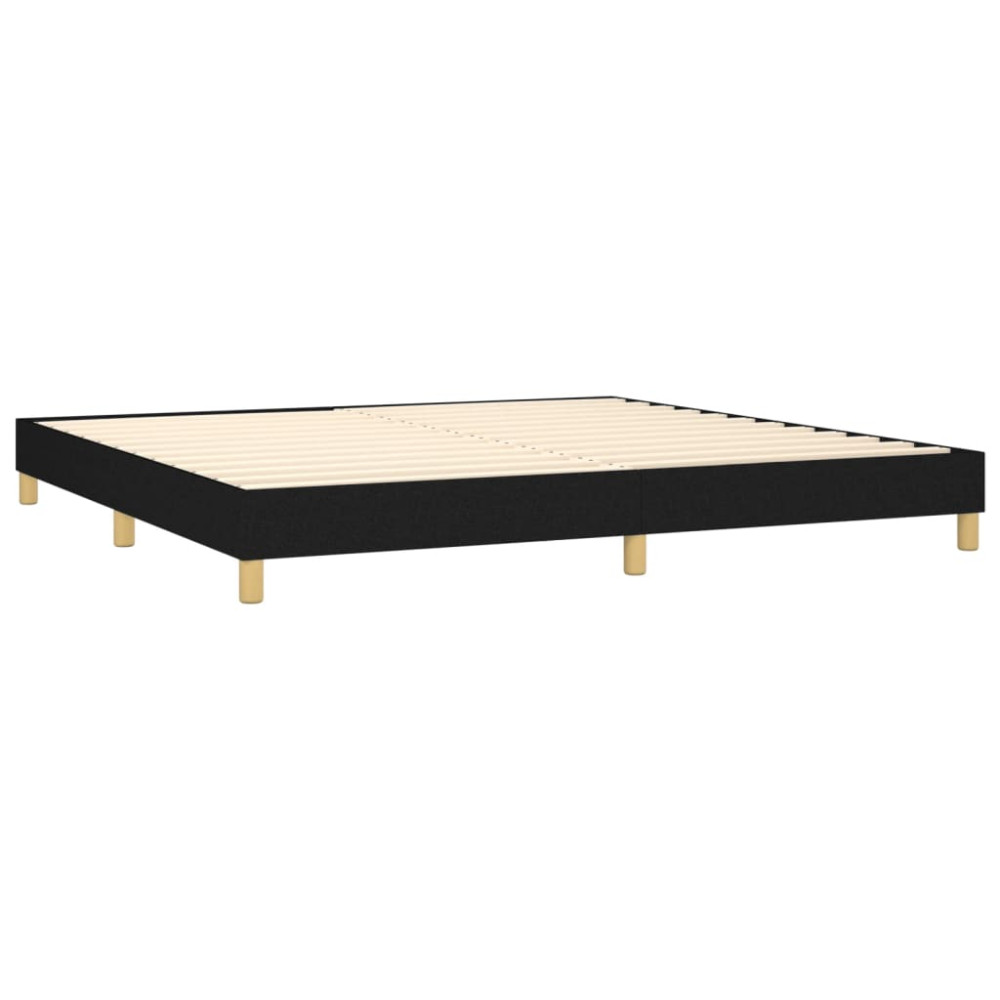 Produktbild för Ramsäng med madrass svart 200x200 cm tyg