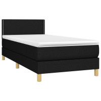 Produktbild för Ramsäng med madrass svart 90x200 cm tyg