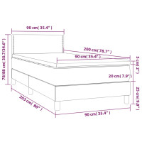 Produktbild för Ramsäng med madrass svart 90x200 cm tyg