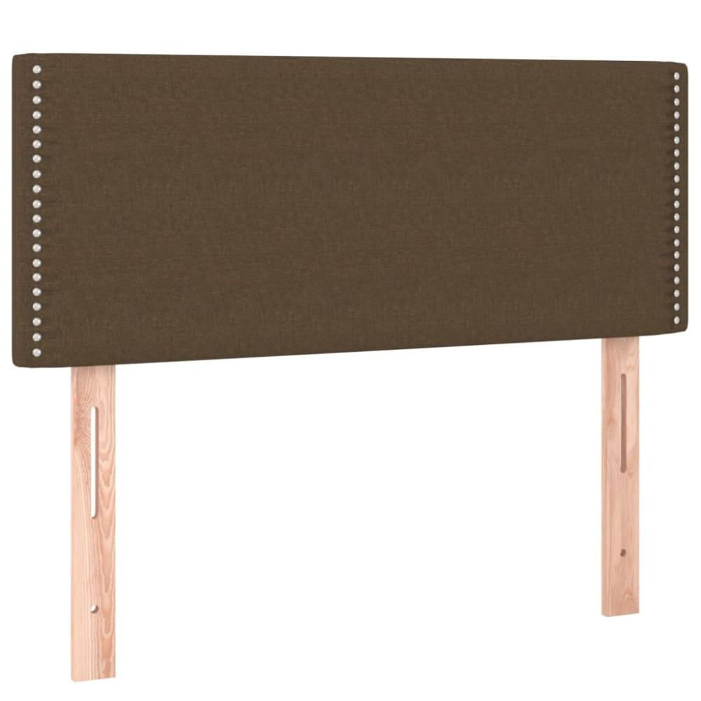 Produktbild för Ramsäng med madrass mörkbrun 100x200 cm tyg