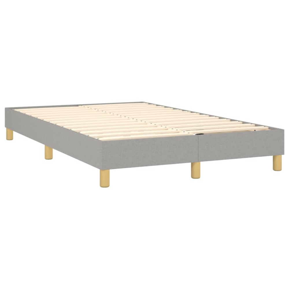 Produktbild för Ramsäng med madrass ljusgrå 120x200 cm tyg