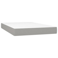 Produktbild för Ramsäng med madrass ljusgrå 120x200 cm tyg